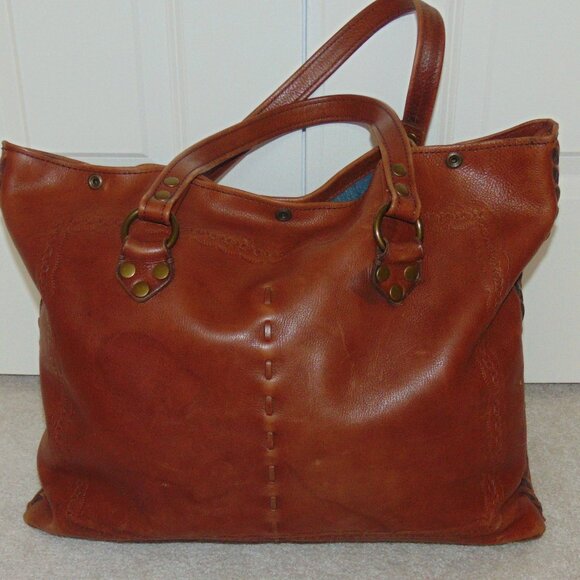 LUCKY BRAND LEATHER TOOLED BRAIDED TOTE - Picture 5 of 10